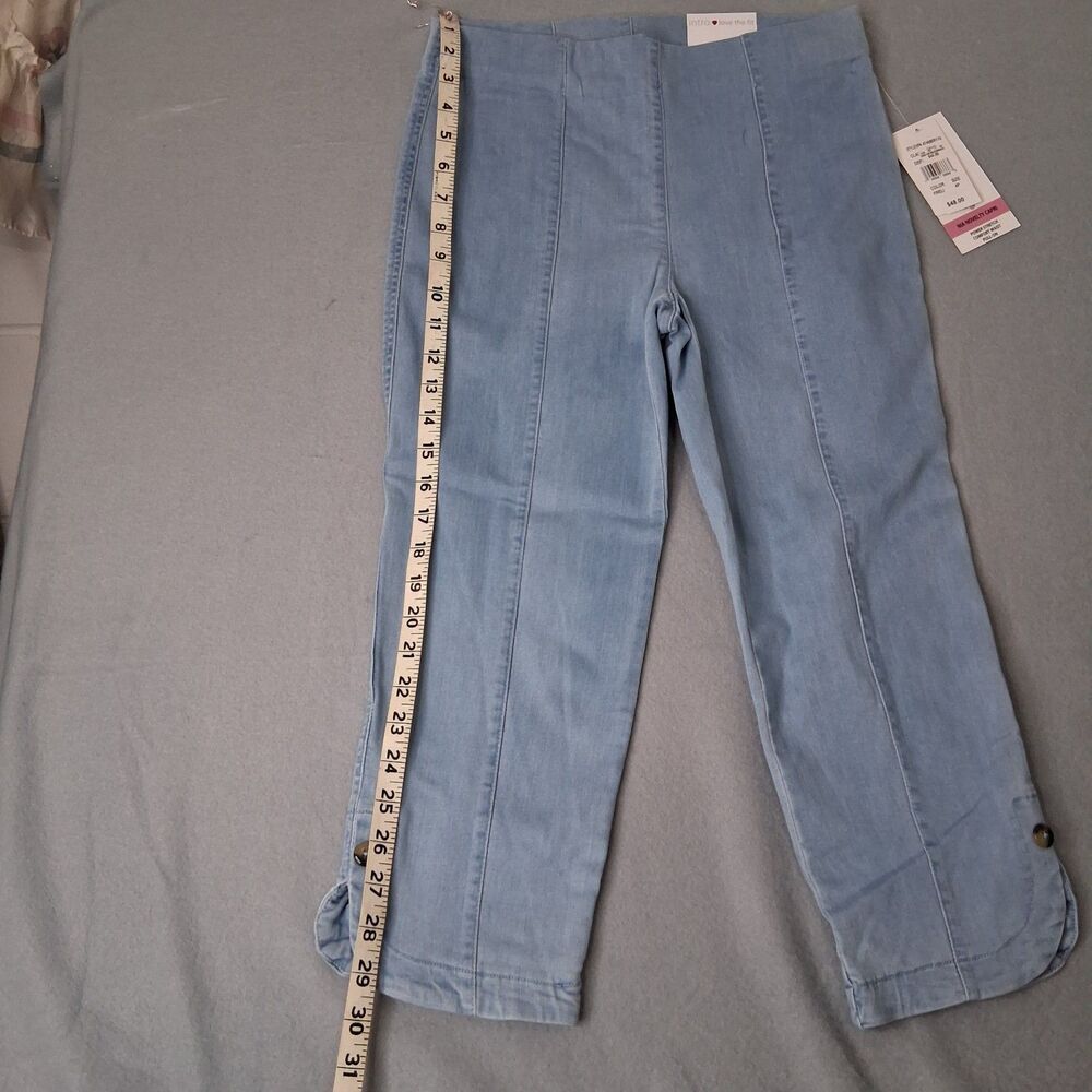 Intro Love The Fit Capri Pants Crop Size 4P Denim Stretch Legging Pullon Boho - Picture 5 of 13